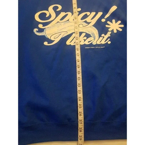 Justin Bieber Sweatshirt Sz XL Spicy X NYCBlue Crewneck Screenprinted Graphic